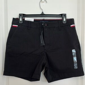 Tommy Hilfiger Black Flat Front Shorts